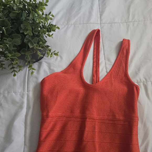 Orange Bodycon Sleeveless Dress - Size M - Picture 2 of 4